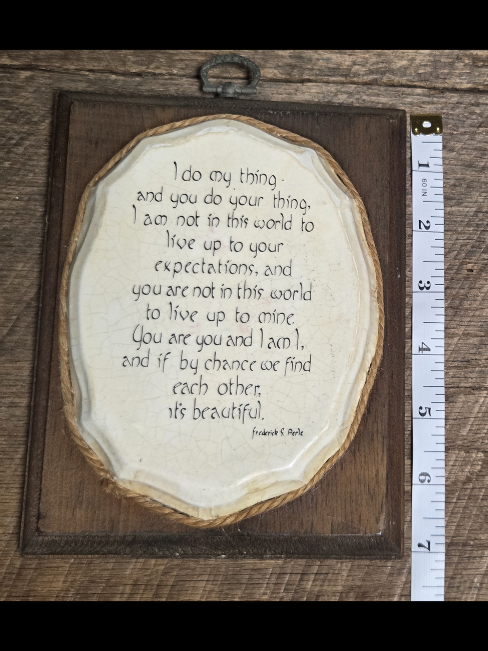Vintage 70s Gestalt Prayer Wood Wall Plaque Fritz Perls ~ Bin 1D - Picture 5 of 8